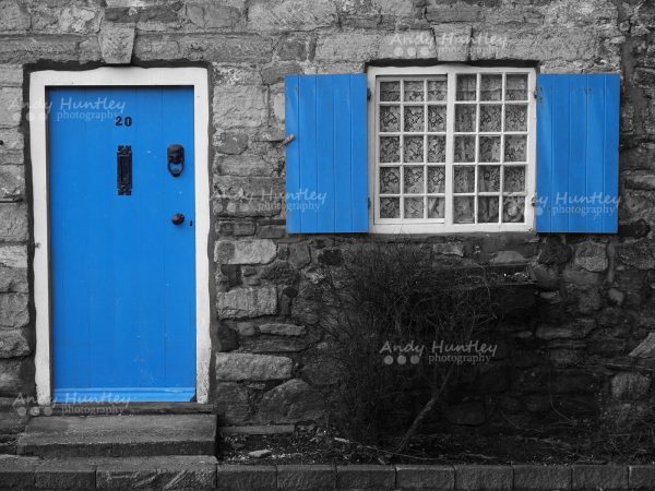 Blue door and window shutters