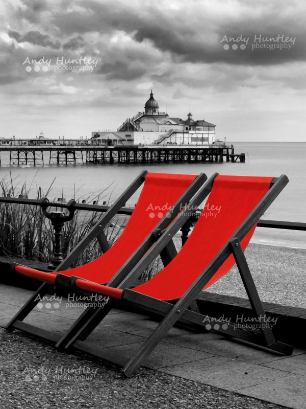 Deck chairs by Eastbourne Pier